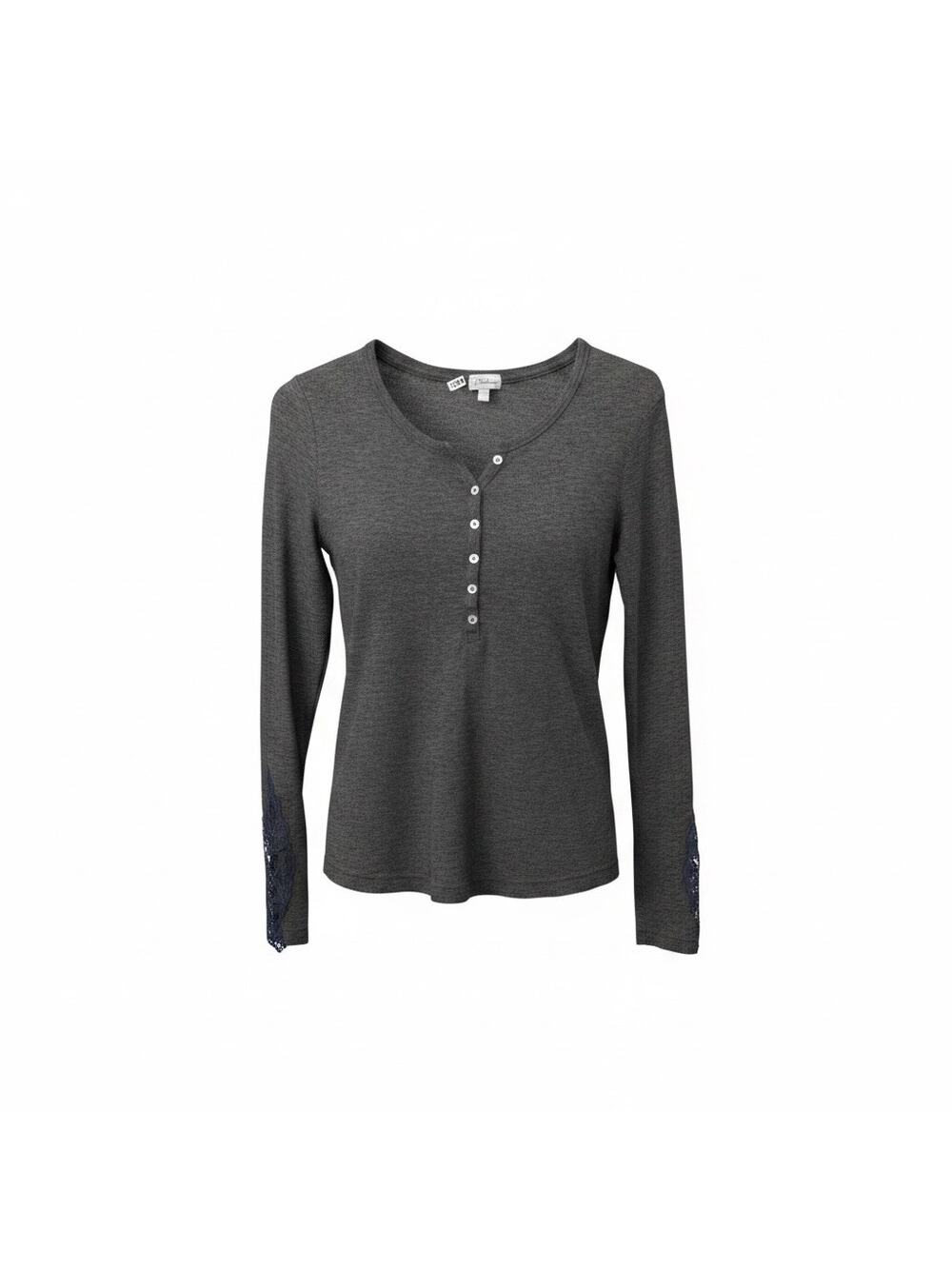 PJ Salvage M women’s gray ribbed knit pajama top loungewear
